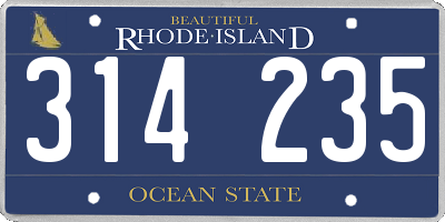RI license plate 314235
