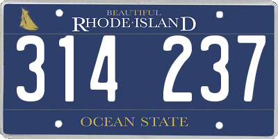 RI license plate 314237