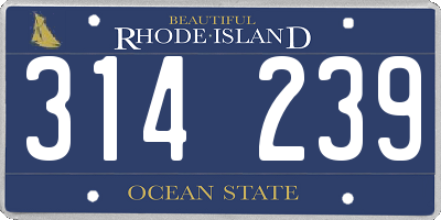 RI license plate 314239