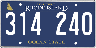 RI license plate 314240