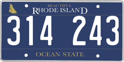 RI license plate 314243