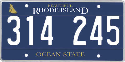 RI license plate 314245