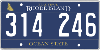 RI license plate 314246