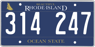 RI license plate 314247