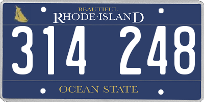RI license plate 314248