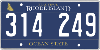 RI license plate 314249