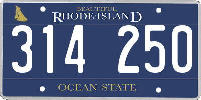 RI license plate 314250