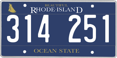 RI license plate 314251