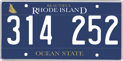 RI license plate 314252