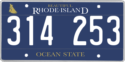 RI license plate 314253