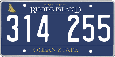 RI license plate 314255