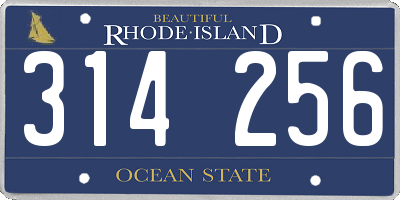 RI license plate 314256