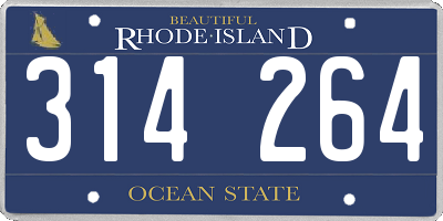 RI license plate 314264