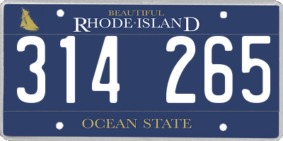 RI license plate 314265