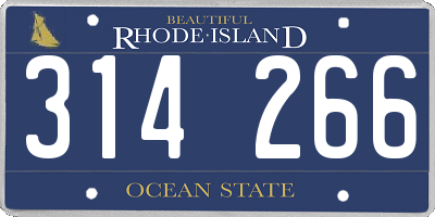 RI license plate 314266