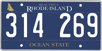 RI license plate 314269
