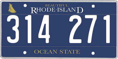 RI license plate 314271