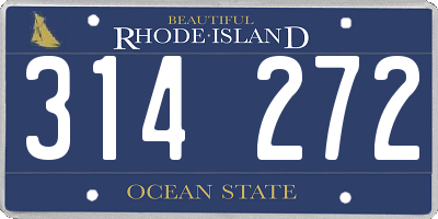 RI license plate 314272