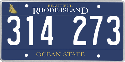RI license plate 314273