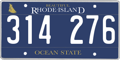 RI license plate 314276