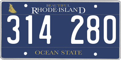 RI license plate 314280