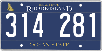 RI license plate 314281
