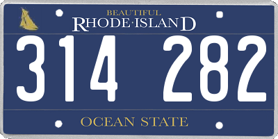 RI license plate 314282