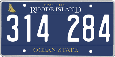 RI license plate 314284