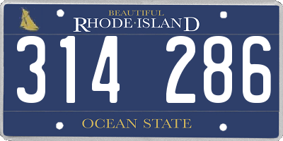 RI license plate 314286