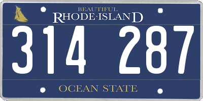 RI license plate 314287