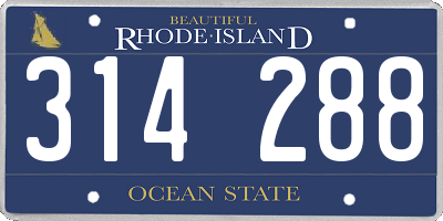 RI license plate 314288