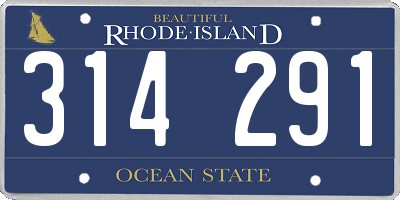 RI license plate 314291