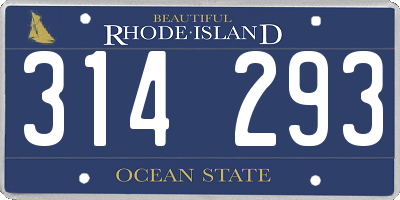 RI license plate 314293