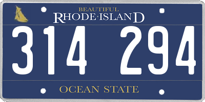 RI license plate 314294