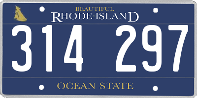 RI license plate 314297