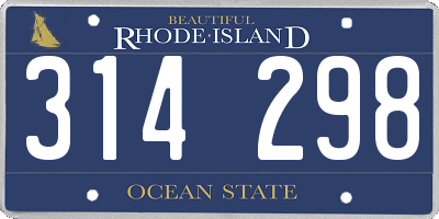RI license plate 314298
