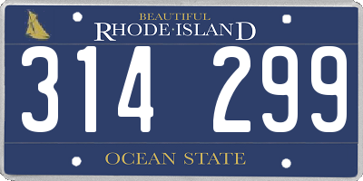 RI license plate 314299