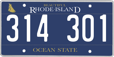 RI license plate 314301