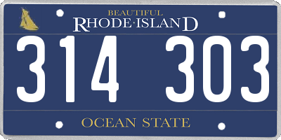 RI license plate 314303