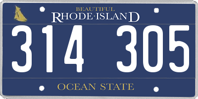 RI license plate 314305