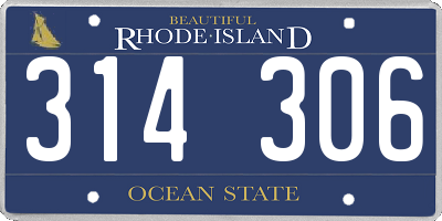 RI license plate 314306