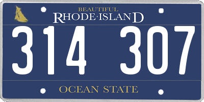 RI license plate 314307