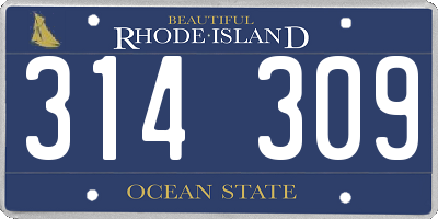 RI license plate 314309