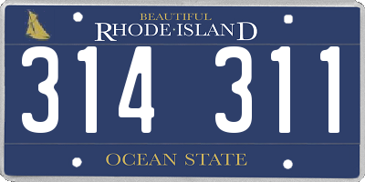 RI license plate 314311