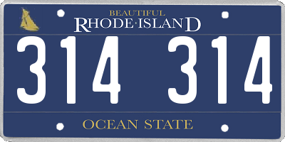RI license plate 314314