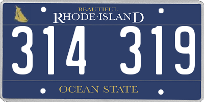 RI license plate 314319