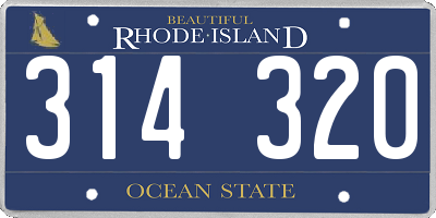 RI license plate 314320