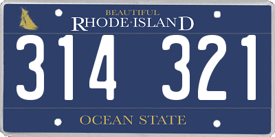 RI license plate 314321