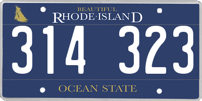 RI license plate 314323