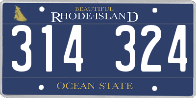 RI license plate 314324